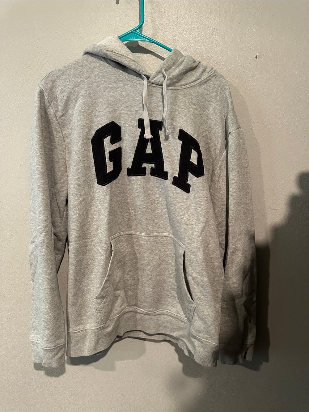 GAP Light Gray Crewneck Hoodie with Black Logo